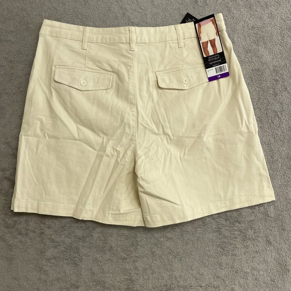 Banana Republic Pleat Front Women's 14 Chino Shorts Tan N0644 - Picture 2 of 7